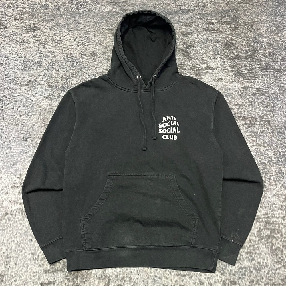 Anti Social Club Hoodie Medium Black Kkoch Floral Blossom Butterfly Sweatshirt